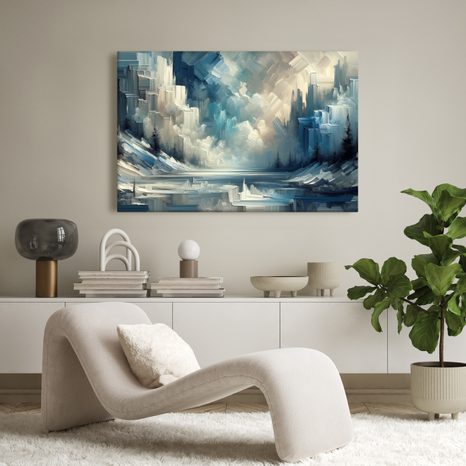 SLIKA LEDENI PLANINSKI PEJZAŽ - APSTRAKTNE SLIKE - SLIKE