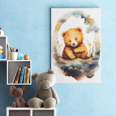 OBRAZ ZASNĚNÝ MEDVÍDEK - ZASNĚNÁ ZVÍŘÁTKA - OBRAZY