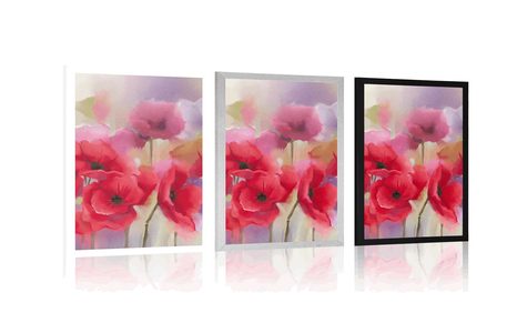 PLAKAT ČUDOVIT NASLIKAN MAK - ROŽE - PLAKATI