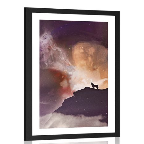 POSTER PASSEPARTOUT MYSTERIOUS HOWLING WOLF