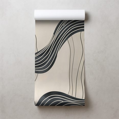 TAPETA CRNO-BIJELI APSTRAKTNI VALOVI - APSTRAKTNE TAPETE - TAPETE