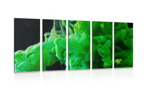5-PIECE CANVAS PRINT FLOWING GREEN COLORS