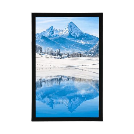 PLAGÁT ZASNEŽENÁ KRAJINA V ALPÁCH - PRÍRODA - PLAGÁTY