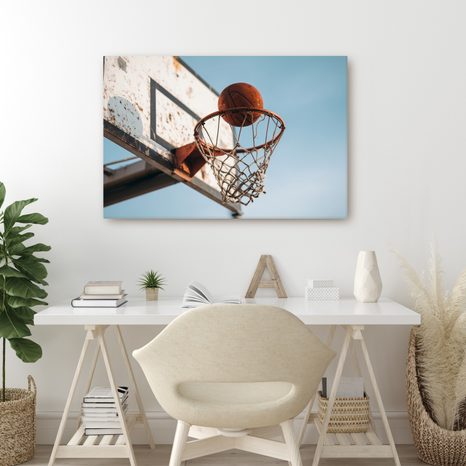 WANDBILD STÄDTISCHER BASKETBALLKORB - BILDER VON STÄDTEN - BILDER