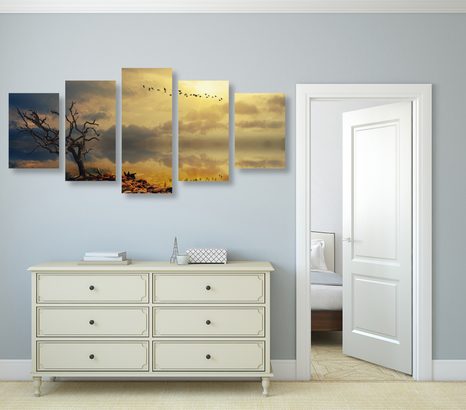 5-TEILIGES WANDBILD TROCKENER BAUM - BILDER VON NATUR UND LANDSCHAFT - BILDER