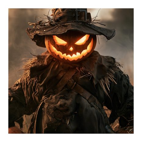 OBRAZ HOŘÍCÍ HALLOWEENSKÝ STRAŠÁK V POLI - HALLOWEENSKÉ A HOROROVÉ OBRAZY - OBRAZY