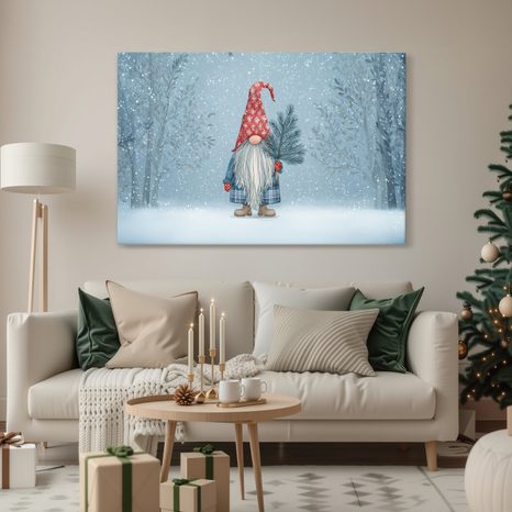 WEIHNACHTLICHES WANDBILD WINTERWICHTEL IM WALD - WEIHNACHTS- UND WINTERBILDER - BILDER