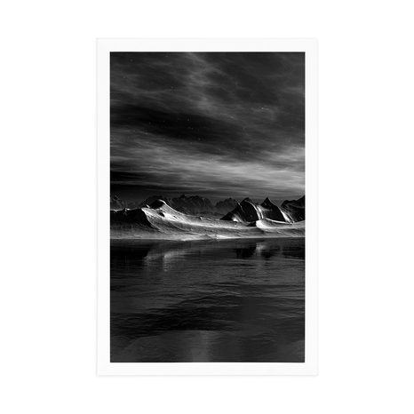POSTER FUTURISTIC PLANET IN BLACK AND WHITE - BLACK AND WHITE - POSTERS