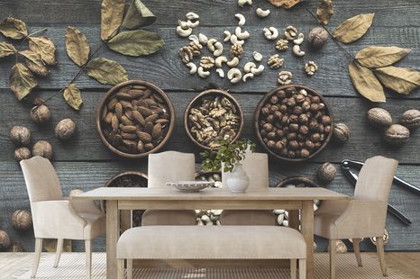 SAMOLEPÍCÍ FOTOTAPETA MIX OŘÍŠKŮ V MISKÁCH - SAMOLEPÍCÍ TAPETY - TAPETY