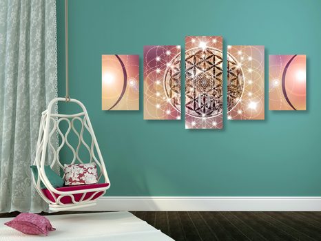 КАРТИНИ ОТ 5 ЧАСТИ – ОЧАРОВАТЕЛНА МАНДАЛА - ФЪН ШУЙ КАРТИНИ - КАРТИНИ