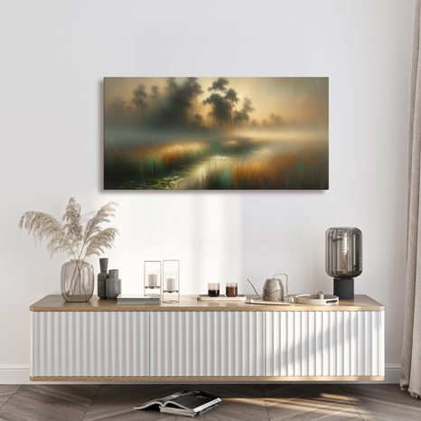 OBRAZ PODZIMNÍ MLHA - OBRAZY POLE A LOUKY - OBRAZY