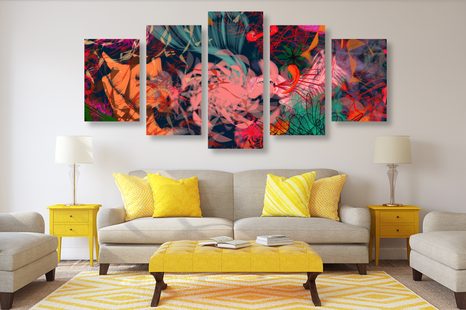5 RÉSZES KÉP ABZSTRAKT VIRÁGOK - ABSZTRAKT KÉPEK - KÉPEK