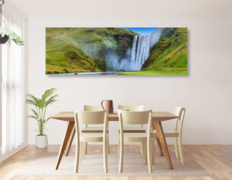 WANDBILD IKONISCHER WASSERFALL IN ISLAND - BILDER VON WASSERFÄLLEN - BILDER