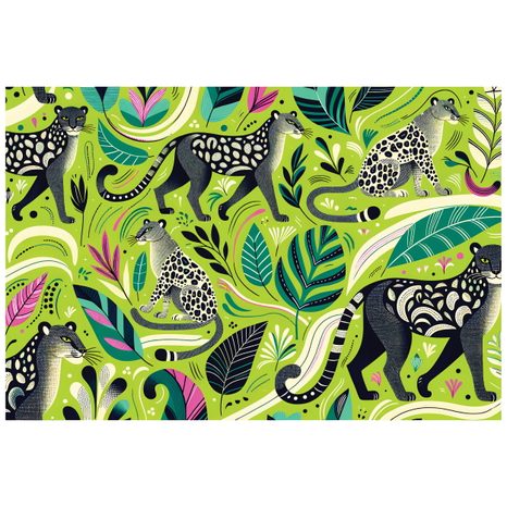 TAPETE LEOPARDEN IM TROPISCHEN DSCHUNGEL - TAPETEN MIT TIERMOTIVEN - TAPETEN