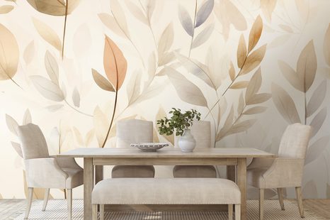 TAPETE ZARTE MINIMALISTISCHE BLÄTTER - TAPETEN BLÄTTER - TAPETEN