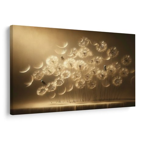 WANDBILD PUSTEBLUMEN IM GOLDENEN LICHT - BILDER LÖWENZAHN - BILDER