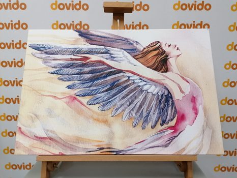 OBRAZ SVOBODNÝ ANDĚL S FIALOVÝMI KŘÍDLY - OBRAZY ANDĚLŮ - OBRAZY