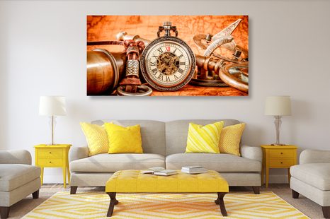 QUADRO SU TELA – OROLOGI DEL PASSATO - QUADRI VINTAGE E RETRÒ - STAMPE E QUADRI