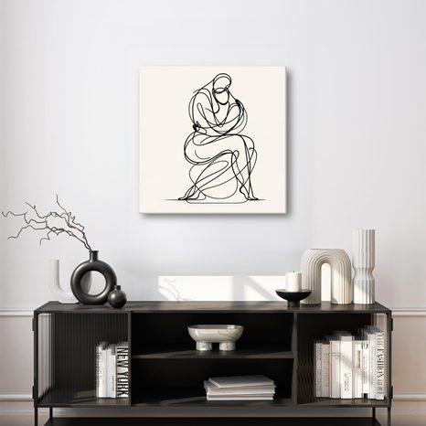 OBRAZ ZAMYŠLENÁ SILUETA V KŘIVKÁCH - OBRAZY ŽENY - OBRAZY