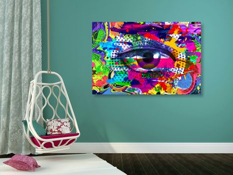 WANDBILD MENSCHLICHES AUGE IM POP-ART-STIL - POP-ART-BILDER - BILDER