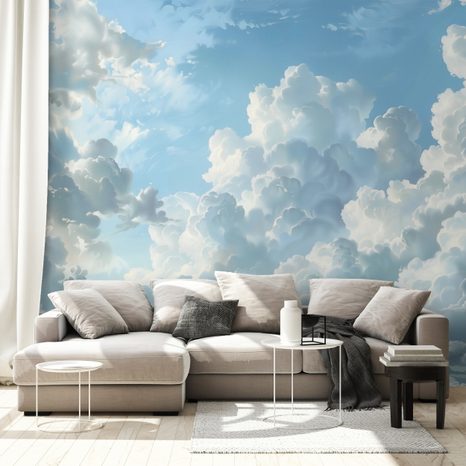 TAPETA PAHULJASTI BIJELI OBLACI NA PLAVOM NEBU - TAPETE PRIRODA - TAPETE