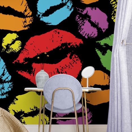 SELF ADHESIVE WALLPAPER POP ART KISSES - SELF-ADHESIVE WALLPAPERS - WALLPAPERS