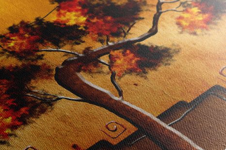 WANDBILD AFRIKANISCHER BAUM IM ETHNISCHEN STIL - BILDER BÄUME DES LEBENS - BILDER