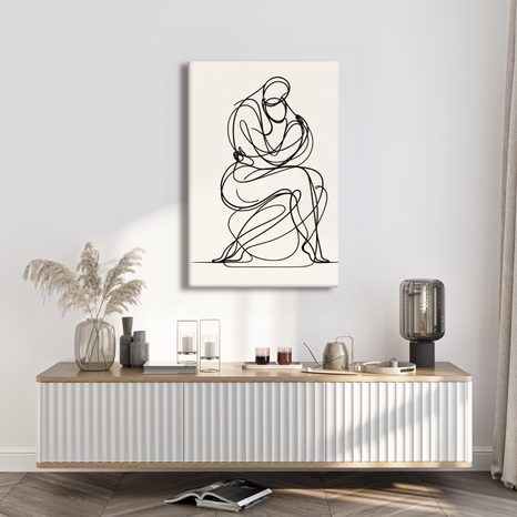 WANDBILD ABSTRAKTE LINIEN IN RUHE - BILDER MIT LIEBESMOTIVEN - BILDER