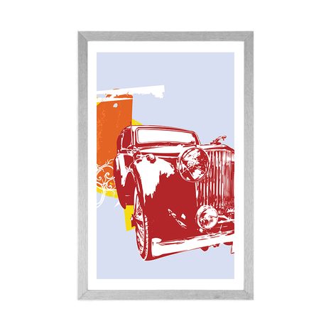 POSTER – AUTO RETRÒ CON ASTRAZIONE - AUTOMOBILI - POSTER