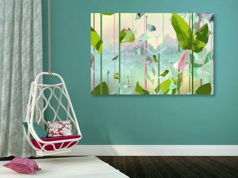 WANDBILD ABSTRAKTES PARADIES - BILDER BÄUME UND LAUB - BILDER