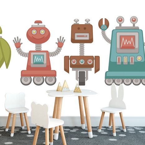 SELF ADHESIVE WALLPAPER FAMILY OF ROBOTS - SELF-ADHESIVE WALLPAPERS - WALLPAPERS