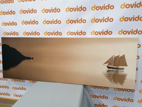 WANDBILD SEGELSCHIFF IN SEPIA - SCHWARZ-WEISSE BILDER - BILDER