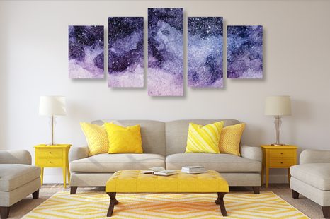 КАРТИНИ ОТ 5 ЧАСТИ – АБСТРАКЦИЯ НА НОЩНОТО НЕБЕ - АБСТРАКТНИ КАРТИНИ - КАРТИНИ