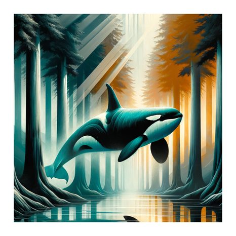 OBRAZ ZÁŘÍCÍ LES A KOSATKA - OBRAZY PODMOŘSKÝ SVĚT - OBRAZY