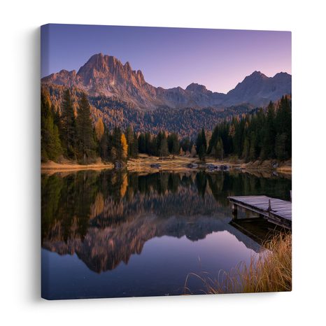 WANDBILD SPIEGELUNG DER BERGE IM SEE - BILDER SEEN - BILDER