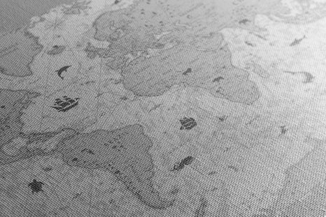 TABLOU HARTA ÎN DESIGN ALB-NEGRU - TABLOURI CU HĂRȚI - TABLOURI