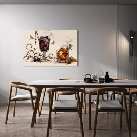 QUADRO SU TELA – COCKTAIL ALLE MORE CON ARANCIA - QUADRI HALLOWEEN E HORROR - STAMPE E QUADRI