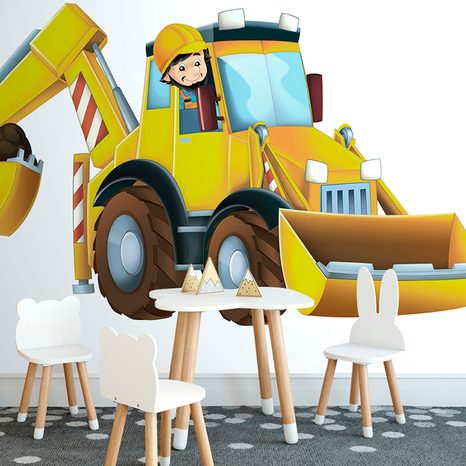 SELF ADHESIVE WALLPAPER CHILDREN'S EXCAVATOR - SELF-ADHESIVE WALLPAPERS - WALLPAPERS