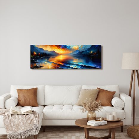 OBRAZ KLIDNÝ VEČER U VODY - OBRAZY VÝCHOD A ZÁPAD SLUNCE - OBRAZY