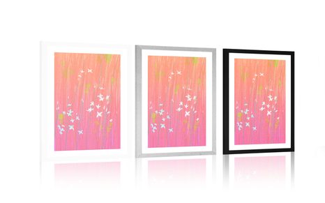 POSTER MIT PASSEPARTOUT AUFGEBLÜHTE WIESENBLUMEN - MOTIVE AUS UNSERER WERKSTATT - POSTER