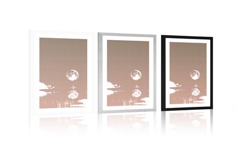 PLAKÁT S PASPARTOU ODRAZ MĚSÍCE - MOTIVY Z NAŠÍ DÍLNY - PLAKÁTY