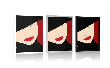 POSTER NOBLE DAME MIT HUT - FRAUEN - POSTER