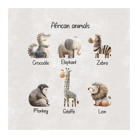 OBRAZ AFRICKÁ ZVÍŘATA - DĚTSKÉ OBRAZY ZVÍŘÁTKA - OBRAZY