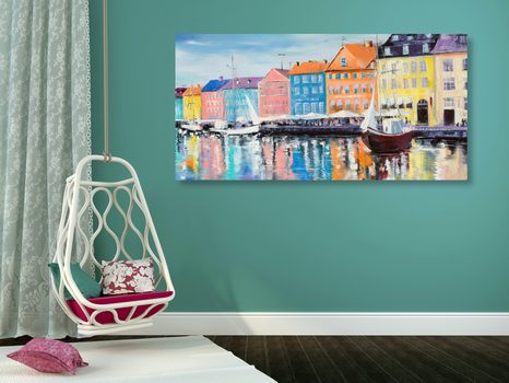 TABLOU PICTURĂ ÎN ULEI VENEȚIA - TABLOURI CU ORAȘE - TABLOURI