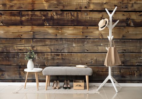 TAPETE MODERNE HOLZIMITATION IN BRAUN - TAPETEN IN HOLZOPTIK - TAPETEN