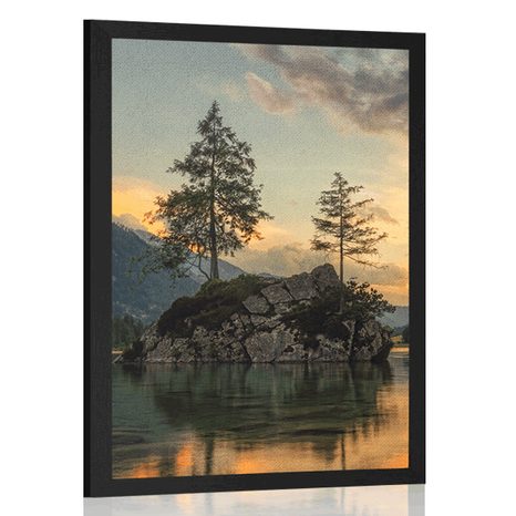 FRAMED POSTER MOUNTAIN LANDSCAPE BY THE LAKE - NATURE - POSTERS