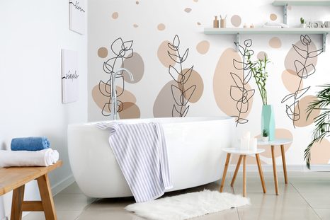 CARTA DA PARATI AUTOADESIVA – NATURA MORTA MINIMALISTA DI PIANTINE - CARTA DA PARATI AUTOADESIVE - CARTA DA PARATI