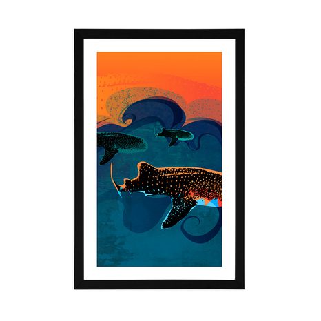 POSTER MIT PASSEPARTOUT MEER VOLLER FISCHE - MOTIVE AUS UNSERER WERKSTATT - POSTER