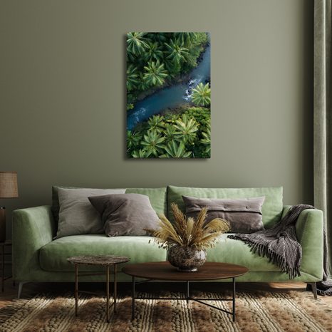 OBRAZ ZELENÝ RÁJ S PALMAMI - OBRAZY STROMY A LISTY - OBRAZY