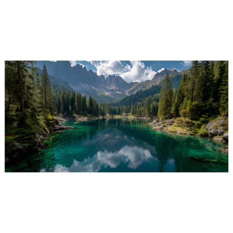 WANDBILD SPIEGELUNG DER BERGE IM SEE - BILDER SEEN - BILDER